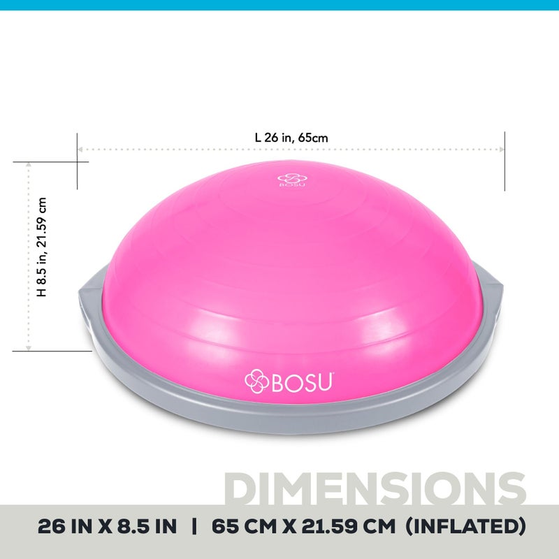 Bosu 72-10850 Home Gym Equipment The Original Balance Trainer 65 cm Diameter, Pink and Gray - Image 2